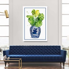 SML Tablo Çini Vazo ve Deve Tabanı Minimal Sulu Boya Kanvas Tablo