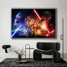 SML Tablo Star Wars Han Solo R2D2 3po Uzay Galaksi Kanvas Tablo