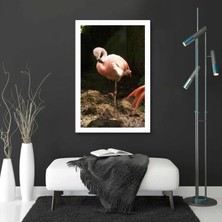 SML Tablo Uyuyan Falmingo Zarif Pembe Kuş Kanvas Tablo