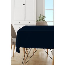 RugViva Lacivert Sade Masa Örtüsü Tay Tüyü Kadife Leke Tutmaz Yıkanabilir Dokuma Kumaş Düz Tek Renk MSO022