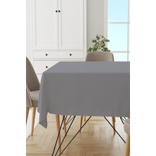 RugViva Gri Sade Masa Örtüsü Tay Tüyü Kadife Leke Tutmaz Yıkanabilir Dokuma Kumaş Düz Tek Renk MSO010