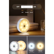 Technojet USB Şarjlı Işık Renk Seçenekli Akıllı Hareket Sensörlü Spot LED Kablosuz Lamba 1 Adet