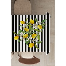 RugViva Leke Tutmayan Dokuma Elit Yıkanır Leke Tutmayan Kumaş Limon Desenli Masa Örtüsü MSO116