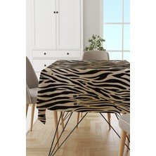 RugViva Leke Tutmayan Dokuma Elit Yıkanır Leke Tutmayan Kumaş Zebra Desenli Masa Örtüsü MSO096