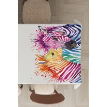 RugViva Leke Tutmayan Dokuma Elit Yıkanır Leke Tutmayan Kumaş Zebra Desenli Masa Örtüsü MSO445
