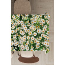 RugViva Leke Tutmayan Dokuma Elit Yıkanır Leke Tutmayan Kumaş Papatya Desenli Masa Örtüsü MSO318