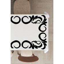 RugViva Leke Tutmayan Dokuma Elit Yıkanır Leke Tutmayan Kumaş Çerçeveli Masa Örtüsü MSO317