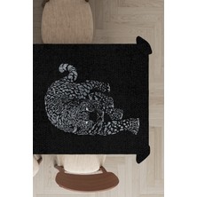 RugViva Leke Tutmayan Dokuma Elit Yıkanır Leke Tutmayan Kumaş Leopar Desenli Masa Örtüsü MSO356
