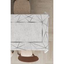 RugViva Leke Tutmayan Dokuma Elit Yıkanır Leke Tutmayan Kumaş Çerçeveli Masa Örtüsü MSO377