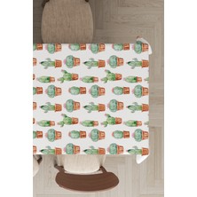 RugViva Leke Tutmayan Dokuma Elit Yıkanır Leke Tutmayan Kumaş Kaktüs Desenli Masa Örtüsü MSO057