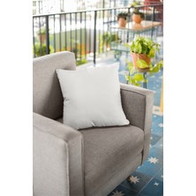 RugViva 4'lü 43 x 43 cm Beyaz Tay Tüyü Döşemelik Premium Kumaş Dekoratif Çift Taraflı Kırlent Kılıfı KRL026