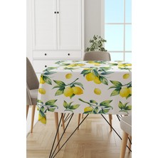 RugViva Leke Tutmayan Dokuma Elit Yıkanır Leke Tutmayan Kumaş Limon Desenli Masa Örtüsü MSO081