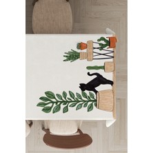 RugViva Leke Tutmayan Dokuma Elit Yıkanır Leke Tutmayan Kumaş Kaktüs Desenli Masa Örtüsü MSO444