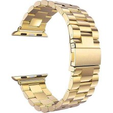  Apsuwa Apple Watch 3 38MM Uyumlu Kordon Metal Paslanmaz Çelik Saat Kordonu 38/K04--GOLD