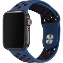 Apsuwa Apple Watch Se 40MM Uyumlu Kordon Rex Antialerjik Spor Saat Kordonu 40/K02--LACIVERT-SIYAH