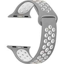  Apsuwa Apple Watch Se 40MM Uyumlu Kordon Ring Çift Renk Spor Saat Kordonu 40/K02--GRI-BEYAZ