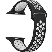 Apsuwa  Apsuwa Apple Watch Se 40MM Uyumlu Kordon Ring Çift Renk Spor Saat Kordonu 40/K02--SIYAH-BEYAZ