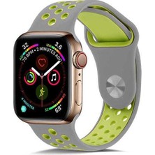  Apsuwa Apple Watch Se 44MM Uyumlu Kordon Rex Antialerjik Spor Saat Kordonu 44/K02--GRI-SARI