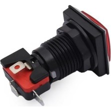 Motorobit 33MM 12V Kare Işıklı Oyun Makinesi Butonu - Kırmızı