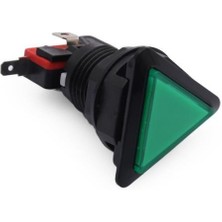 Motorobit 40MM 12V Üçgen Işıklı Oyun Makinesi Butonu - Yeşil