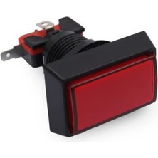 Motorobit 50X33MM 12V Dikdörtgen Işıklı Oyun Makinesi Butonu - Kırmızı