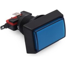 50X33MM 12V Dikdörtgen Işıklı Oyun Makinesi Butonu - Mavi