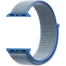  Apsuwa Apple Watch Nike Se 40MM Uyumlu Kordon Cırtcırt Kumaş Saat Kordonu 40/K03--MAVI