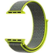  Apsuwa Apple Watch Nike Se 40MM Uyumlu Kordon Cırtcırt Kumaş Saat Kordonu 40/K03--KOYU Sarı