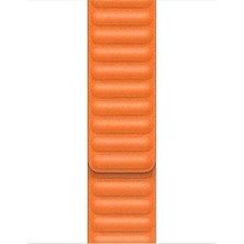  Apsuwa Apple Watch Nike+ 4 40MM Uyumlu Kordon Leather Mıknatıslı Saat Kordonu 40/K34--TURUNCU