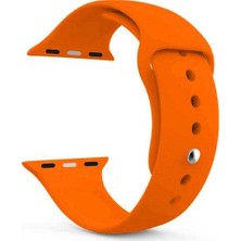 Apsuwa  Apsuwa Apple Watch Se 44MM Uyumlu Kordon Yumuşak Lüx Silikon Saat Kordonu 44/aa--Turuncu