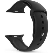  Apsuwa Apple Watch 6 44MM Uyumlu Kordon Yumuşak Lüx Silikon Saat Kordonu 44/aa--Siyah