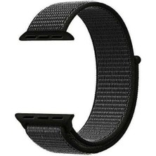  Apsuwa Apple Watch 3 42MM Uyumlu Kordon Cırtcırt Kumaş Saat Kordonu 42/K03--SIYAH
