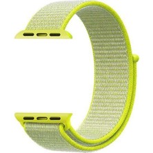  Apsuwa Apple Watch Nike Se 44MM Uyumlu Kordon Cırtcırt Kumaş Saat Kordonu 44/K03--SARI