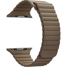  Apsuwa Apple Watch Nike Se 40MM Uyumlu Kordon Loop Deri Mıknatıslı Saat Kordonu 40/K09--KAHVERENGI