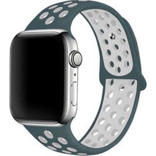  Apsuwa Apple Watch Se 40MM Uyumlu Kordon Rex Antialerjik Spor Saat Kordonu 40/DISK02--YEŞIL-BEYAZ