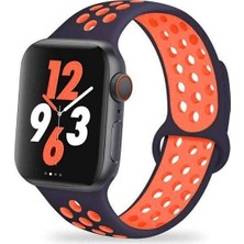  Apsuwa Apple Watch Se 44MM Uyumlu Kordon Rex Antialerjik Spor Saat Kordonu 44/DISK02--MOR-TURUNCU