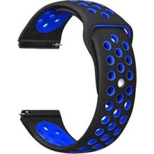  Apsuwa Huawei Watch Gt 2 Classic 46MM Uyumlu Kordon Delikli Çift Renk Saat Kordonu 22K02--SIYAH-MAVI