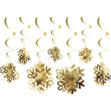 Çıtı Pıtı Store 10'lu 3D Tavan Süs Kar Tanesi Gold