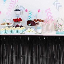 Çıtı Pıtı Store Püskül Masa Eteği Siyah 70*300 cm