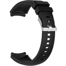  Apsuwa Samsung Galaxy Watch 42MM Uyumlu Kordon Çizgili Silikon Saat Kordonu 20/K18-SIYAH