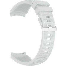  Apsuwa Samsung Galaxy Watch 42MM Uyumlu Kordon Çizgili Silikon Saat Kordonu 20/K18-BEYAZ