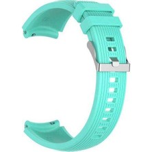 Apsuwa  Apsuwa Samsung Galaxy Watch 42MM Uyumlu Kordon Çizgili Silikon Saat Kordonu 20/K18-TURKUAZ