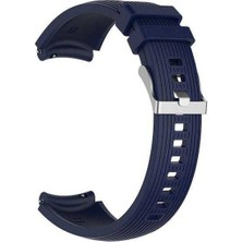 Apsuwa Samsung Galaxy Watch 42MM Uyumlu Kordon Çizgili Silikon Saat Kordonu 20/K18-LACIVERT