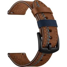  Apsuwa Samsung Gear S2 Classic Uyumlu Kordon Nubuk Deri Silikon Saat Kordonu 20/lm9-Kahverengi