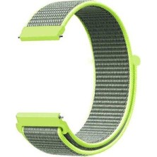  Apsuwa Samsung Gear S2 Uyumlu Kordon Cırtcırt Kumaş Saat Kordonu 20/K03-YEŞIL