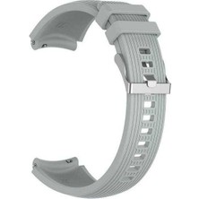  Apsuwa Samsung Gear S2 Uyumlu Kordon Çizgili Silikon Saat Kordonu 20/K18-GRI