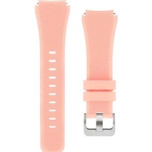 Apsuwa  Apsuwa Spovan E2 Uyumlu Kordon Çizgili Soft Silikon Saat Kordonu 22/lm2--Pembe