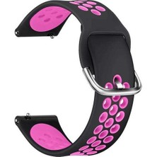 Apsuwa  Apsuwa Xiaomi Mi Watch Uyumlu Kordon Ring Sport Saat Kordonu 22/K10--SIYAH-KOYU Pembe
