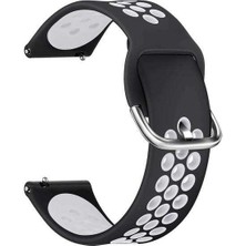  Apsuwa Xiaomi Mi Watch Uyumlu Kordon Ring Sport Saat Kordonu 22/K10--SIYAH-BEYAZ