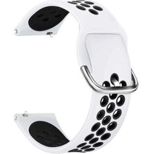  Apsuwa Spovan S2 Uyumlu Kordon Ring Sport Saat Kordonu 22/K10--BEYAZ-SIYAH